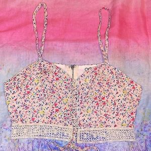 NWT One Way Floral Crop Top